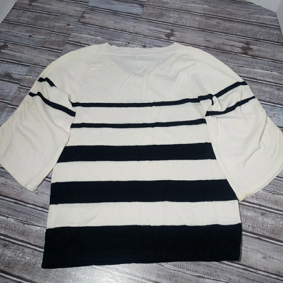 🔥4/$20 Worthington Kimono Sleeve Top Small Striped - Picture 4 of 9